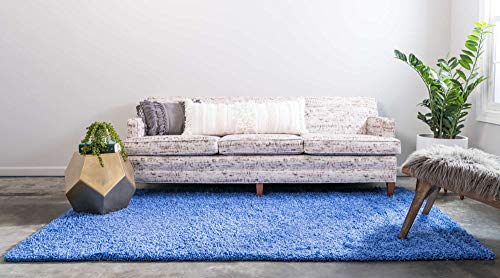Unique Loom Solid Shag Collection Area Rug (2' 2" x 3' 1" Rectangle, Periwinkle Blue) - color: Periwinkle Blue, size: 2'2" x 3'1" (Rectangular)