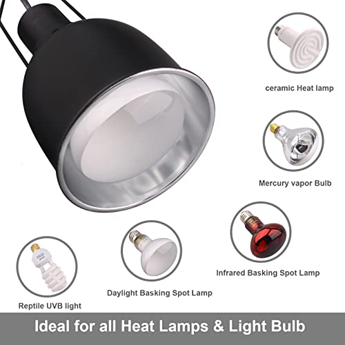 Aiicioo Reptile Light Fixture - Deep Light Dome 5.5Inch UVB Reptile Heat Lamp Reptile Light Fixture Max 100W Tortoise Leopard Gecko Snake Bearded Dragon - size: 5.5Inch Reptile Light Fixture