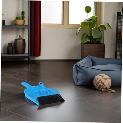 VILLCASE Mini Dustpan and Hand Broom Set 10pcs for Small Animal Cage Cleaning – Compact Reptile and Pet Habitat Cleaner for Hamsters, Hedgehogs, and Chinchillas in Bright Pink and Blue