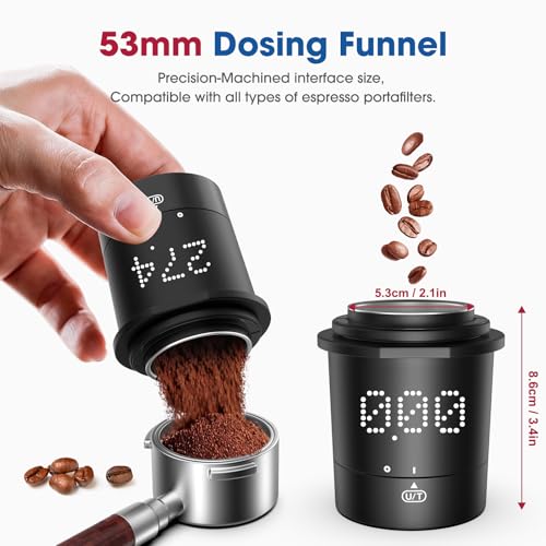 Mik-Nana Dosing Cup Scale with LED Display - Sleek Precision | Digital Espresso Coffee Grounds Scale | Must-Have Home Barista Brewing Accessory & Ideal Gift for Coffee Lovers (Black)