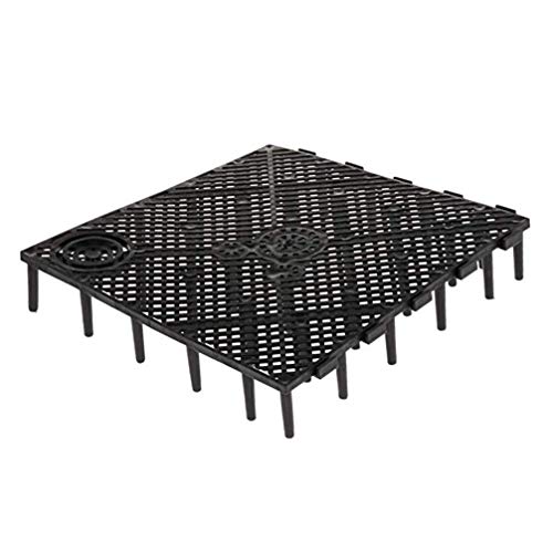 POPETPOP Black Aquarium Divider Trays Fish Tank Bottom Plate Grid Isolate Board Divider- Aquarium Divider Tray PVC Splicing Clapboard Bottom (Black) PVC Splicing Aquarium Accessory - size: 10pcs