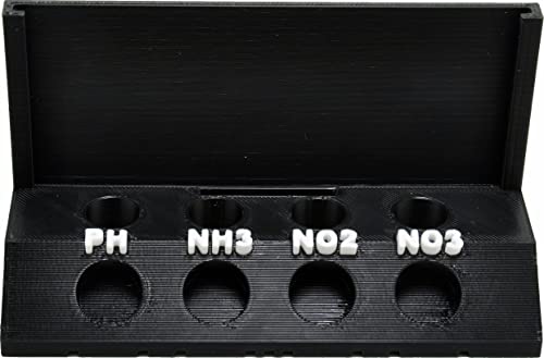 Aquameta Aquarium Test Tube Holder with Rack - for API Freshwater Master Test Kit - 4 Slots Test Tube Rack – Black - color: Black