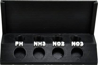 Aquameta Aquarium Test Tube Holder with Rack - for API Freshwater Master Test Kit - 4 Slots Test Tube Rack – Black - color: Black