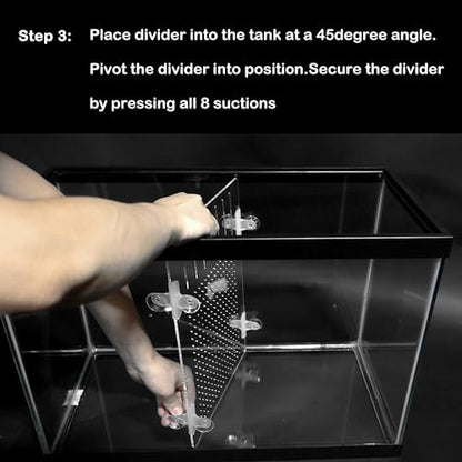 Acrylic Aquarium Divider Kit 5.5/10 / 20L / 20H / 29 / 40B / 55/75 / 125gal Fish Tank with Suction Cups - size: 40gal Breeder Aqueon
