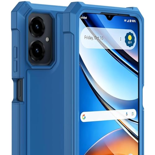 for Cricket Icon 2026 U656AC Slim Tough Hybrid Cover Phone Case + Extreme Band (Blue) - color: Blue