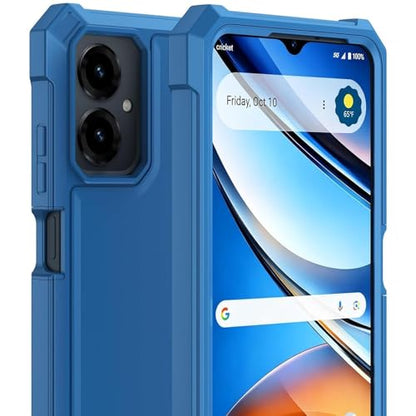 for Cricket Icon 2026 U656AC Slim Tough Hybrid Cover Phone Case + Extreme Band (Blue) - color: Blue