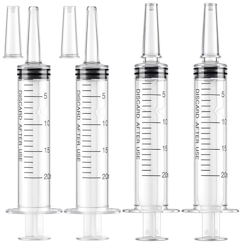 10 Pack 20ml Syringe for Liquid - Large Plastic Syringes Without Needle for Food Thick Liquids and Irrigation Water, Lip Gloss Filling,Measuring ( 10 Pack 20 ml / cc ) - size: 01-20ml 10PC
