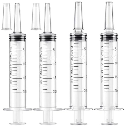 10 Pack 20ml Syringe for Liquid - Large Plastic Syringes Without Needle for Food Thick Liquids and Irrigation Water, Lip Gloss Filling,Measuring ( 10 Pack 20 ml / cc ) - size: 01-20ml 10PC