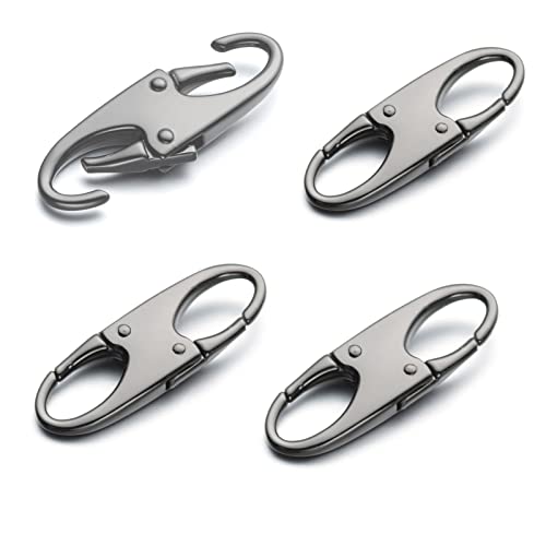 Zpsolution Double Small Carabiner Clips - Zipper Clip Theft Deterrent - Securing Pulls Closed - Zipper Pull Replacement - color: 4 Black