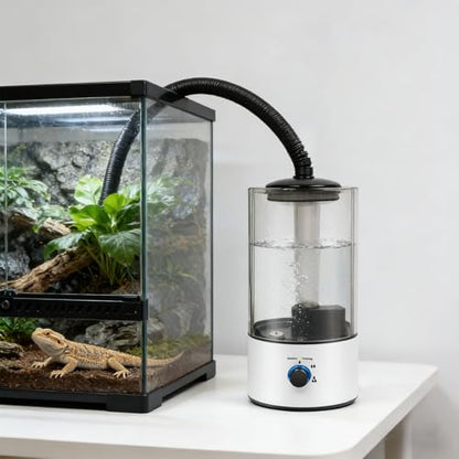 4L Reptile Humidifier Fogger with Adjustable Hose Automatic Atomizer Tank Large Capacity Amphibians Herps Terrariums Misting System for Terrarium Geckos Snakes Turtles Lizards Frogs