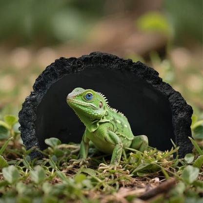 Rock Hideaway, Hiding and Retreat House for Reptiles Such as Bearded Dragons, Tortoises, Turtles, Geckos, Snakes, Lizards, Frogs or Toads, etc.Rock Refuge Pocket
