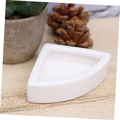 BESPORTBLE 1pc Reptile Feeding Bowl Ceramic Basin for Lizard Turtle Pets Escape Feeder Dish Non- Design White for Food Water Storage