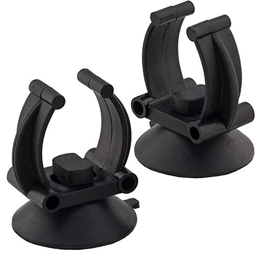 OIIKI 10 PCS Aquarium Heater Suction Cups with Clips, Black, 1.30inch | Plastic and Rubber Material, Air Hose Tube Holders Clamps for Fish Tank
