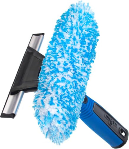 Unger Professional Connect and Clean 2-in-1 Squeegee and Scrubber, 6” Window Cleaning Tool, Commercial & Residential Use, Washer Cleaner Supplies to Remove Excess Water & Dry (Pack of 6) - size: 6-inch (Pack of 6), style: 6" 2-in-1 Window Cleaner II