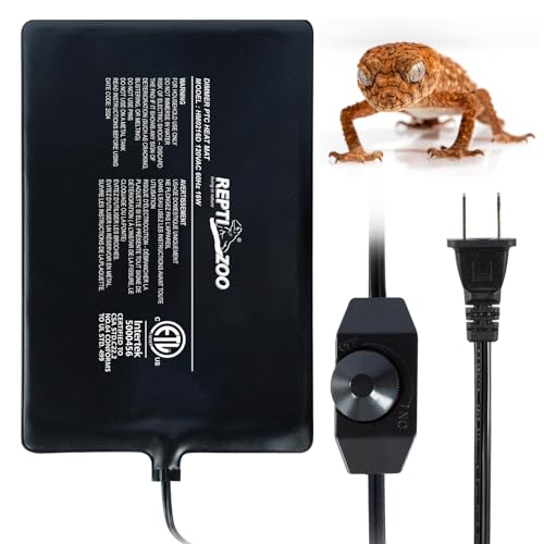REPTI ZOO 8" X 12" Reptile Heat Pad Fast Heating Pad with Adjust Knob 16W Reptile Heat Mat for Turtles/Hermit Crabs/Bearded Dragons/Leopard Geckos/Snakes/Lizards, and Seed Germination - size: 8" X 12" with Adjust Knob