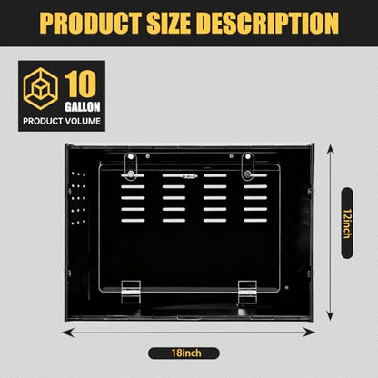 18x12x12 PVC Reptile Enclosure for Leopard Reptiles, Front Opening Tank | Three-sided light block, transparent front panel, front-opening design, ideal for leopard geckos & hermit crabs - size: 18"12"12"