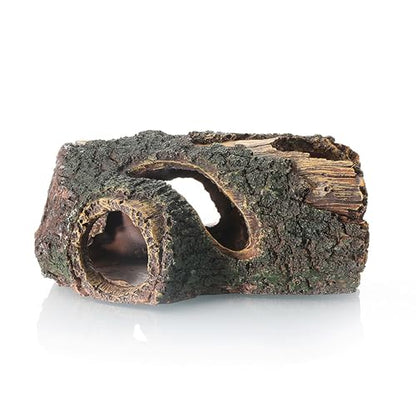 Reptile Hide Cave, Resin Hollow Log Hideout，Reptile Tank Accessories Climbing Toys Hideaway Caves Decor for Lizards,Gecko,Turtles,Reptiles,Amphibians and Fish