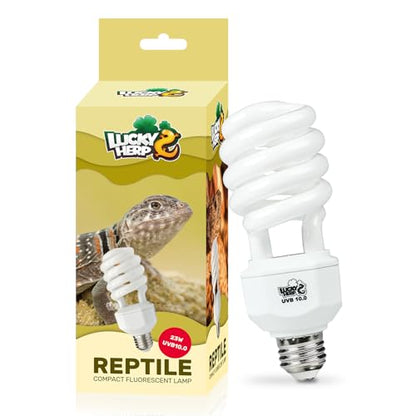 LUCKY HERP UVA UVB Reptile Light 10.0, Desert UVB 150 Compact Fluorescent Lamp, UVB Light for Reptiles 23W, UVA UVB Reptile Light Bulb, UVB Bulb for Reptiles Bearded Dragons Lizards Tortoises Snakes - style: UVB10.0 23W