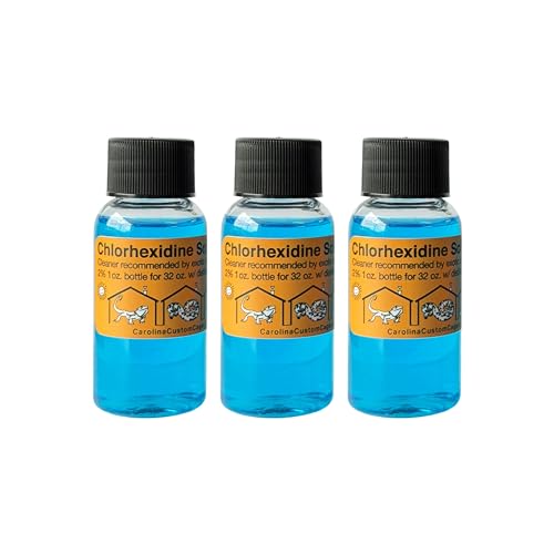 3 Refills of 32 oz Each, Chlorhexidine Solution 2%, Chlorhexidine Cleaning Solution, Chlorhexidine Spray for Reptile Habitats