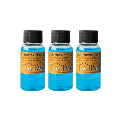3 Refills of 32 oz Each, Chlorhexidine Solution 2%, Chlorhexidine Cleaning Solution, Chlorhexidine Spray for Reptile Habitats