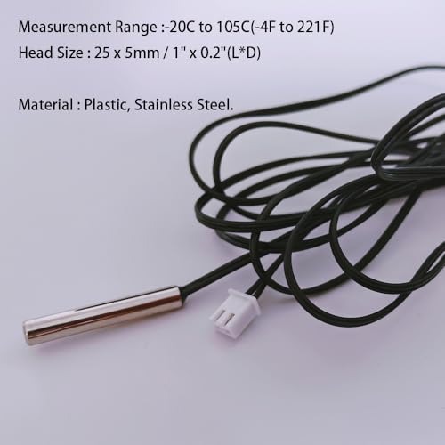 4Pcs 10K NTC Thermistor Probe 2 Meter, 10K Thermistor Temperature Sensor Probe, Stainless Steel 3950 NTC 10K Temp Sensor Probe use for Water Dispenser/Refrigerators/Freezers,etc. - style: 4pcs NTC 10K 3950 Thermistor 2 Meter