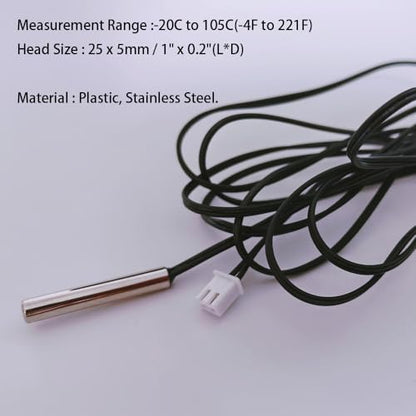 4Pcs 10K NTC Thermistor Probe 2 Meter, 10K Thermistor Temperature Sensor Probe, Stainless Steel 3950 NTC 10K Temp Sensor Probe use for Water Dispenser/Refrigerators/Freezers,etc. - style: 4pcs NTC 10K 3950 Thermistor 2 Meter