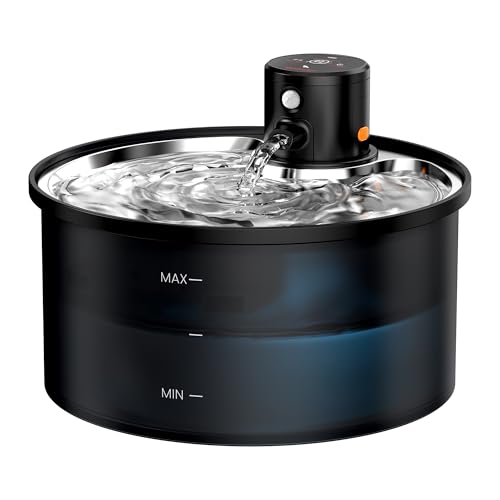 Wireless Cat Water Fountain Cordless: 108oz Battery Operated Cat Fountain | 3.2L Automatic Pet Water Dispenser Rechargeable Drinking Fountains for Cats Indoor with Motion Sensor Multiple Cats and Dogs