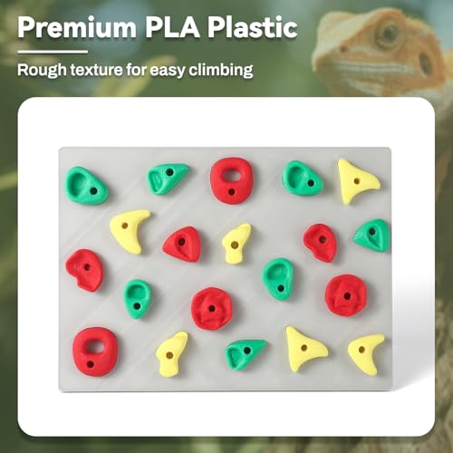 MITCHENIFY Reptile Climbing Wall, Bearded Dragon Accessories Toys | PLA Plastic, Simulating Natural Instincts, Habitat Enrichment Decor, Gift for Reptile Owners