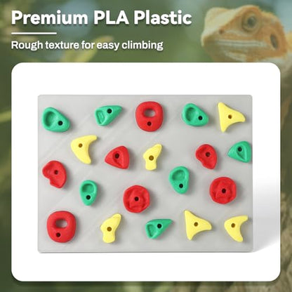 MITCHENIFY Reptile Climbing Wall, Bearded Dragon Accessories Toys | PLA Plastic, Simulating Natural Instincts, Habitat Enrichment Decor, Gift for Reptile Owners