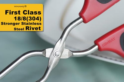 HINMAY Stainless Steel Scissor Tongs 11-Inch and 13-Inch Set, Set of 2 - size: 11-Inch + 13-Inch
