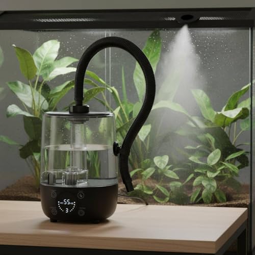 Reptile Humidifier Quiet Reptile Digital Control Panel Terrarium Humidifier, White - color: White
