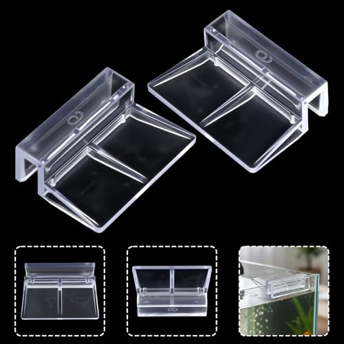 6 PCS Aquarium Lid Clips, 6mm Clear Acrylic Aquarium Lid Holder Fish Tank Cover Support Clamps for Rimless Aquariums