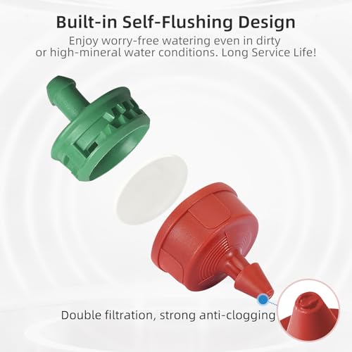 30PCS 0.25 GPH Pressure Compensating Drip Irrigation Spot Watering Drippers/Emitters, Self-Cleaning Constant Flow Drip Irrigation Emitters Heads Irrigation Drippers Parts for Drip Irrigation System - color: 30PCS, size: 0.25 GPH