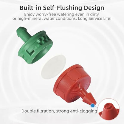 30PCS 0.25 GPH Pressure Compensating Drip Irrigation Spot Watering Drippers/Emitters, Self-Cleaning Constant Flow Drip Irrigation Emitters Heads Irrigation Drippers Parts for Drip Irrigation System - color: 30PCS, size: 0.25 GPH