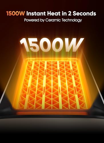 GiveBest Portable Space Heater – 1500W Quiet & Energy Efficient Overheat & Tip-Over Protection, Fast Heating PTC Technology, Ideal for Bedroom, Office & Desk Use, Gold | PTC Ceramic Heater, Heating and Fan Modes, Overheat & Tip-Over Protection for Bedroom
