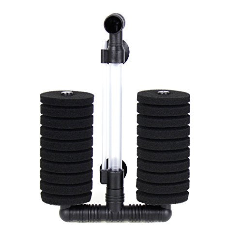 AQUANEAT 1 Pack Double Bio Sponge Filter, for Fry, Betta, Shrimp, Nano, Aquarium Fish Tank - size: Large 1pc