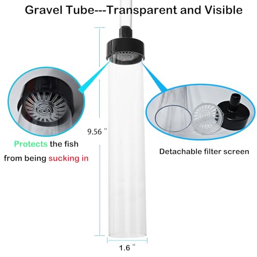 7ft Aquarium Siphon Vaccum Cleaner Fish Tank Water Changer for Cleaning Gravel & Sand - size: 7ft