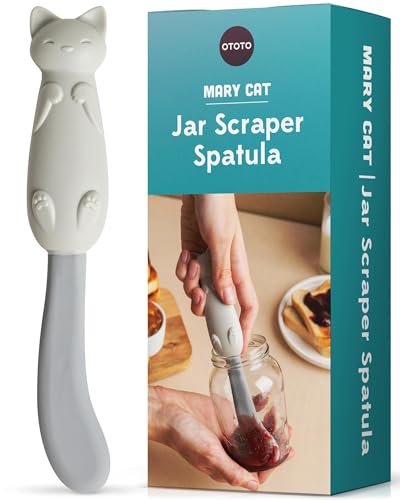 OTOTO Jar Scraper Spatula - Silicone Scraper, Cute Kitchen Accessories, Unique Fun Cooking Kitchen Gadgets for Foodies - BPA-free & 100% Food Safe (Mary Cat) - color: Mary Cat
