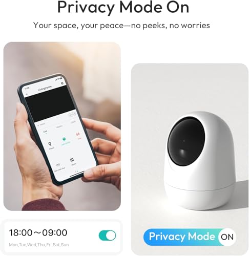 Rraycom 2Pack Indoor Security Camera 5G/2.4 GHz Wi-Fi, Baby & Pet Monitor | 360° PTZ, Motion Detection & Tracking,Human/Motion/Sound Detection,2-Way Talk, Night Vision, Works/Alexa,SD/Cloud - size: 2Pack