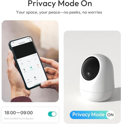 Rraycom 2Pack Indoor Security Camera 5G/2.4 GHz Wi-Fi, Baby & Pet Monitor | 360° PTZ, Motion Detection & Tracking,Human/Motion/Sound Detection,2-Way Talk, Night Vision, Works/Alexa,SD/Cloud - size: 2Pack