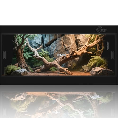 50 Gallon PVC Reptile Enclosure, RepWild 36"x18"x18" Terrarium/Tank with Heavy-Duty Screen Top, Glass Sliding Doors & Lock for Bearded Dragons, Ball Python, Geckos, Lizards - size: 36"W x 18"D x 18"H