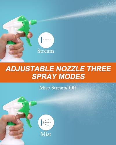 Eccliy 20 Pack 16oz Empty Spray Bottles, Leakproof Cleaning Bottles with Measurement and Adjustable Nozzle for Housekeeping, Commercial Use(Cylinder,Green Spray Head) - color: Green Spray Head, style: Cylinder