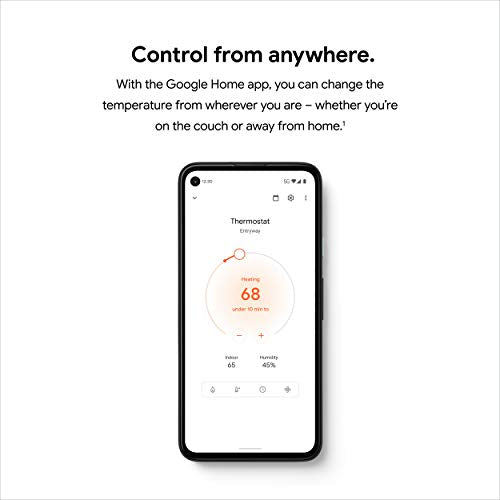 Google Nest Thermostat - Smart Thermostat for Home - Programmable Wifi Thermostat - Fog - color: Fog