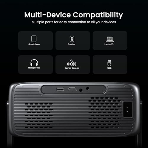HAPPRUN 2000 ANSI Outdoor Projector with Official Google TV, 4K Decoding | Dolby Audio, 10K+ Apps, AI Auto Focus, 270° Stand,Smart Projector with WiFi and Bluetooth, Movie Projector for Indoor/Outdoor