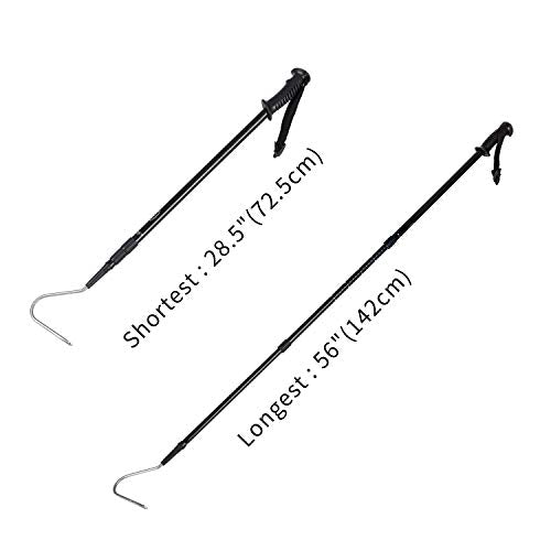 REPTI ZOO 57" Snake Catcher Professional Stainless Steel Retractable Snake Hook Reptile Catcher Stick Rattlesnake Grabber Pick-up Snake Pole Handling Tool (Snake Hook) - color: Snake Hook