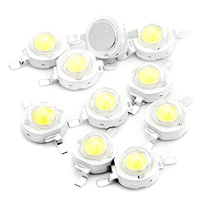 CHANZON 10 pcs High Power Led Chip 3W Cool White 10000k - 15000K | (600mA- 700mA / DC 3V - 3.4V / 3 Watt) Super Bright Intensity SMD COB Light Emitter Components Diode Bulb Bead DIY Lighting - color: D) Cool-white (10000k)