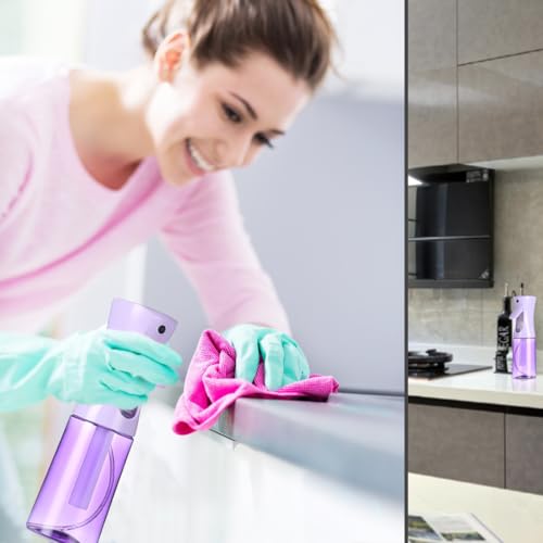 3 Pack Spray Bottles, 2-Pack Continuous Spray Bottles,Fine Water Mist Spray Bottles for Hair 6.8 OZ (200 ML) and 1oz 30ml Travel Spray Bottle Mister for Cleaning,Hairstyling,Plants,Barbers,Pets Purple - color: Purple