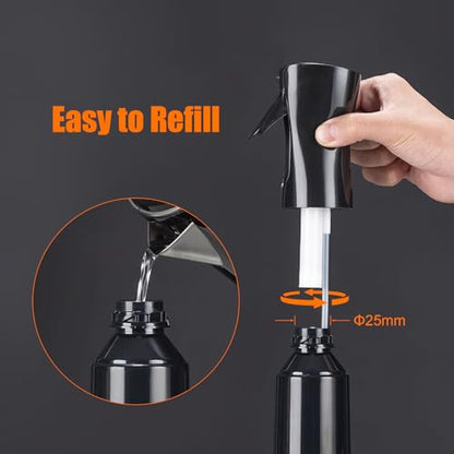 6.8OZ Continuous Spray Bottle - Hair Ultra Fine Mist Spray Bottles, Refillable Empty Water Sprayer, Leak Proof Portable Small Spray Bottle for Hairstyling, Skincare, Plants, Cleaning, Pets, Travel - size: 6.8 Ounces