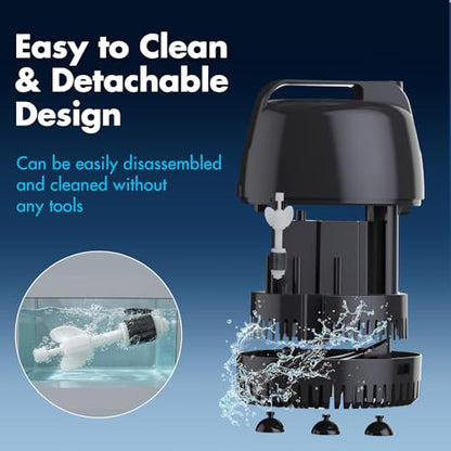 hygger 660GPH Submersible Pump Aquarium, Fish Tank Water Pump Adjustable Flow with 2 Nozzles, 8.2 ft High Lift Quiet Fountain Pump for Aquarium, Pond, Hydroponics, Water Garden - size: M
