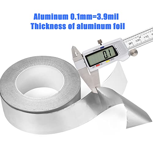 Romeda Aluminum Tape, 2 Inch x 164 Feet, Silver, 3.9 Mil, Heavy Duty, Heat & UV Resistant, HVAC & Ductwork - size: 2 inch x 164 Ft